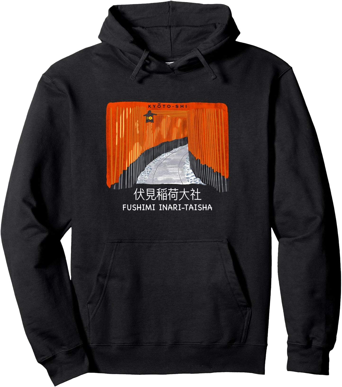 Kyoto, Fushimi Inari Taisha, Torii, Tore drawing, Japan Pullover Hoodie