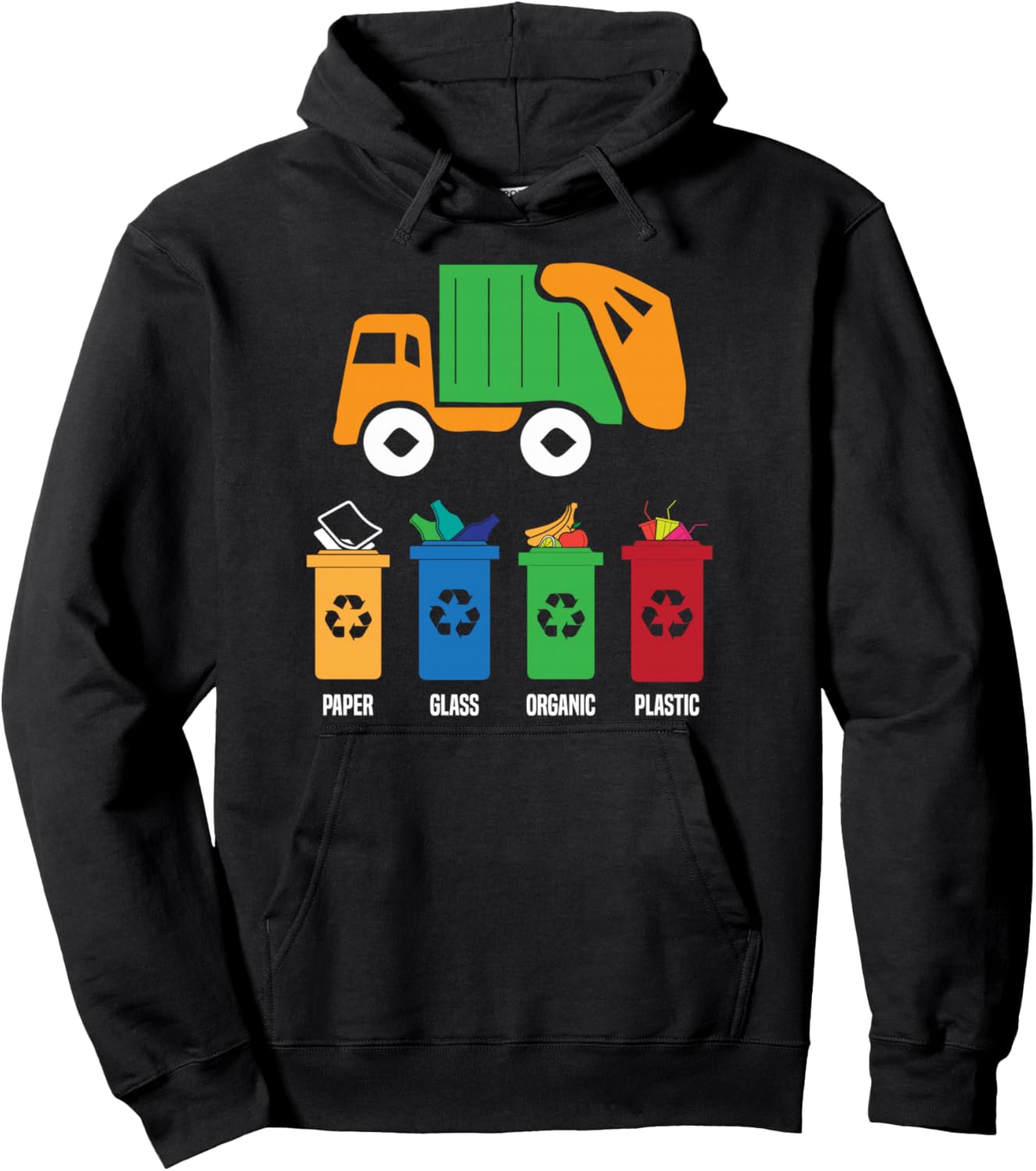 Garbage Day Recycling Truck Kids Boys Toddlers Girls Trash Pullover Hoodie