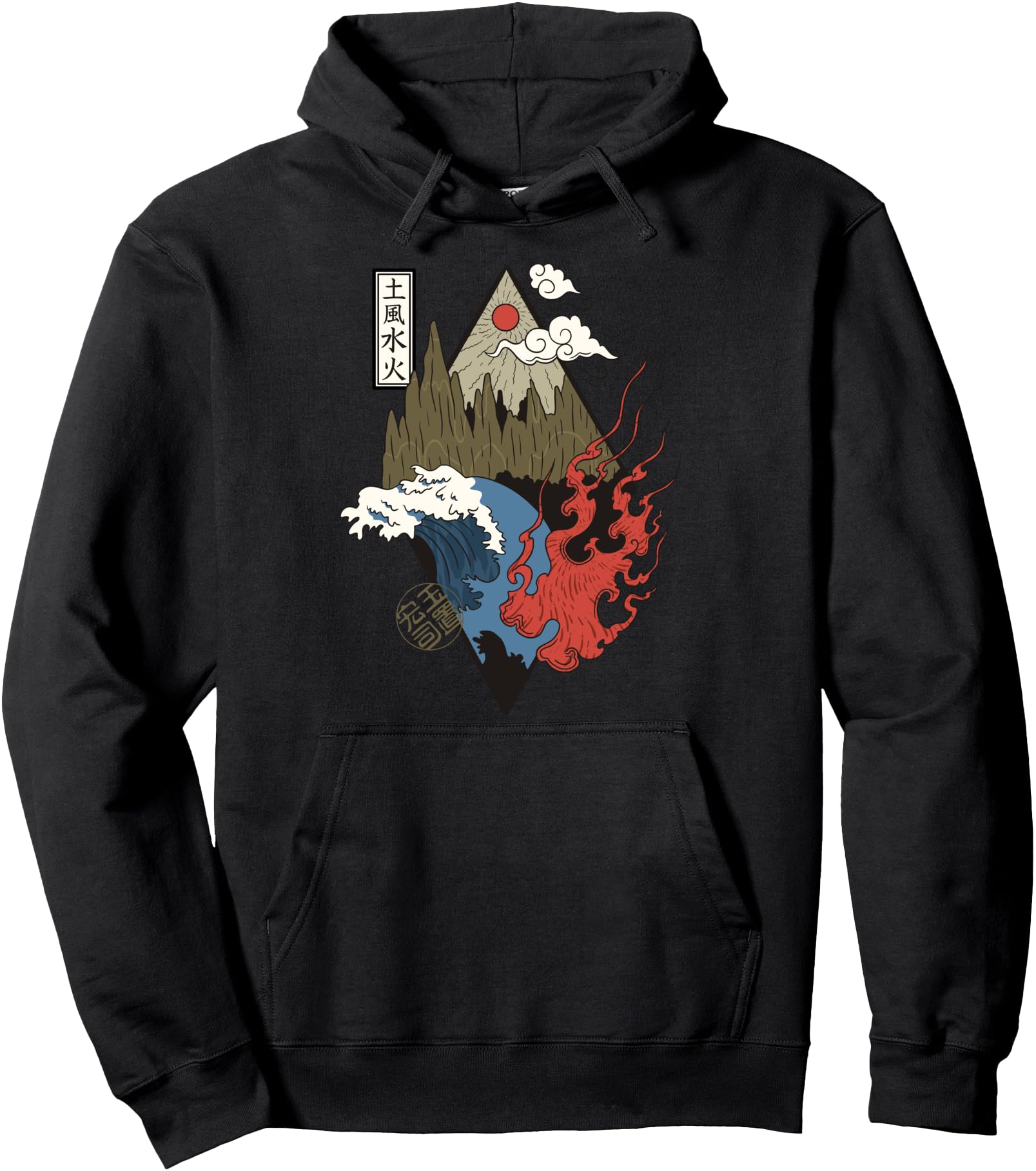 Nature design four elements in japanese style Pullover Hoodie
