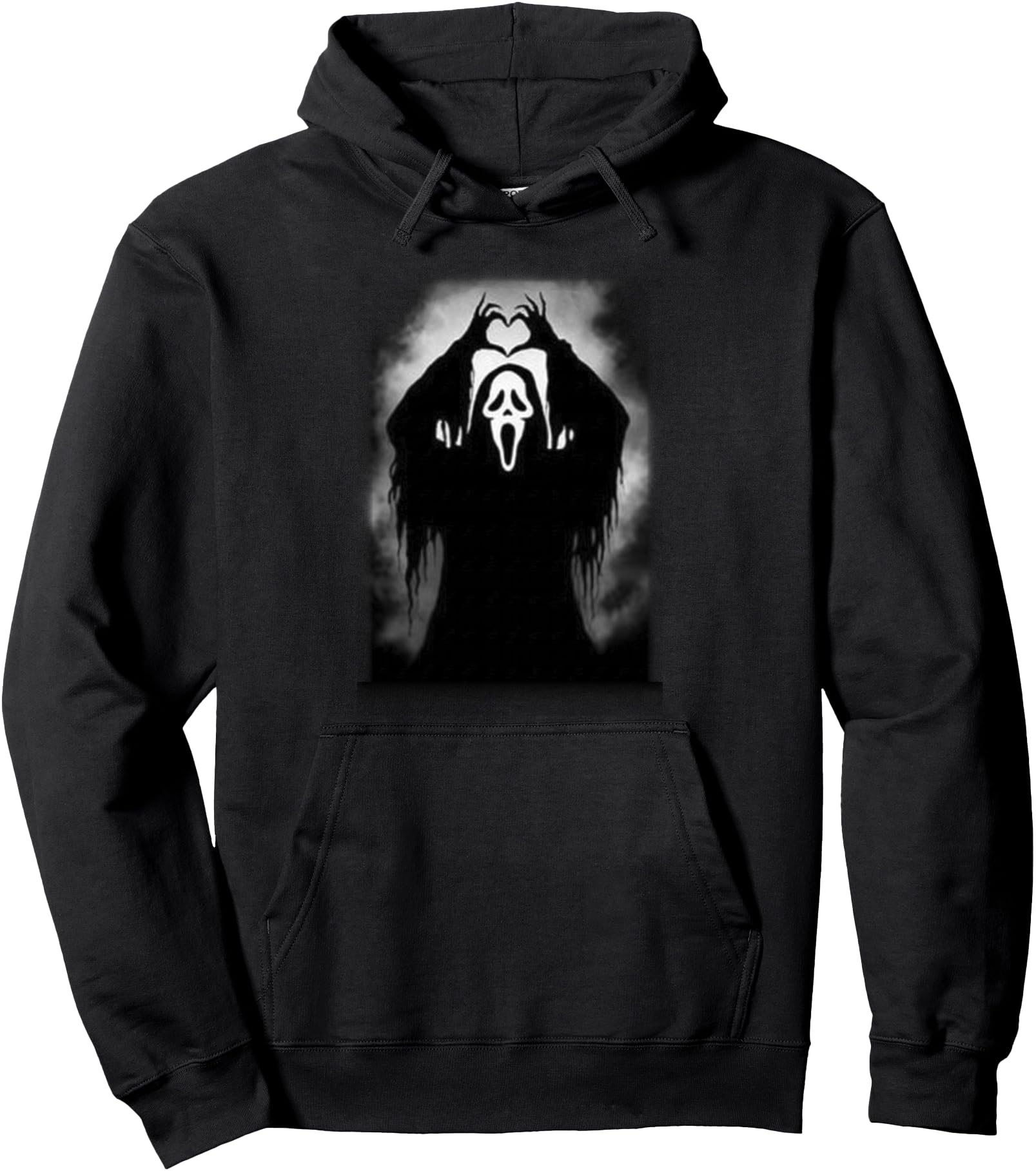 Scary Face Horror Creepy Ghost Heart Hands Halloween Spooky Pullover Hoodie