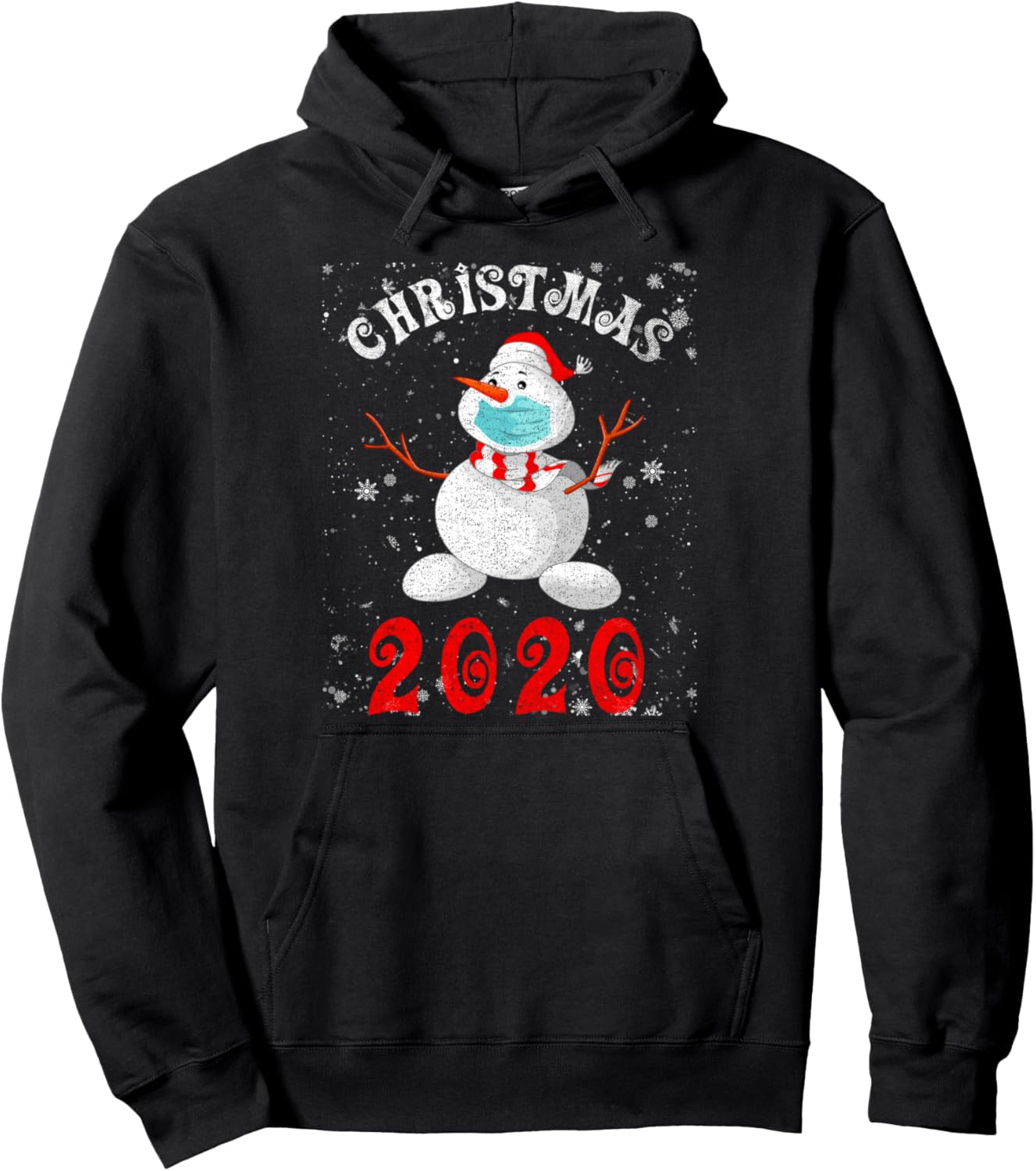 Christmas 2020 Funny Snowman Face Mask Tee Xmas Holidays Pullover Hoodie