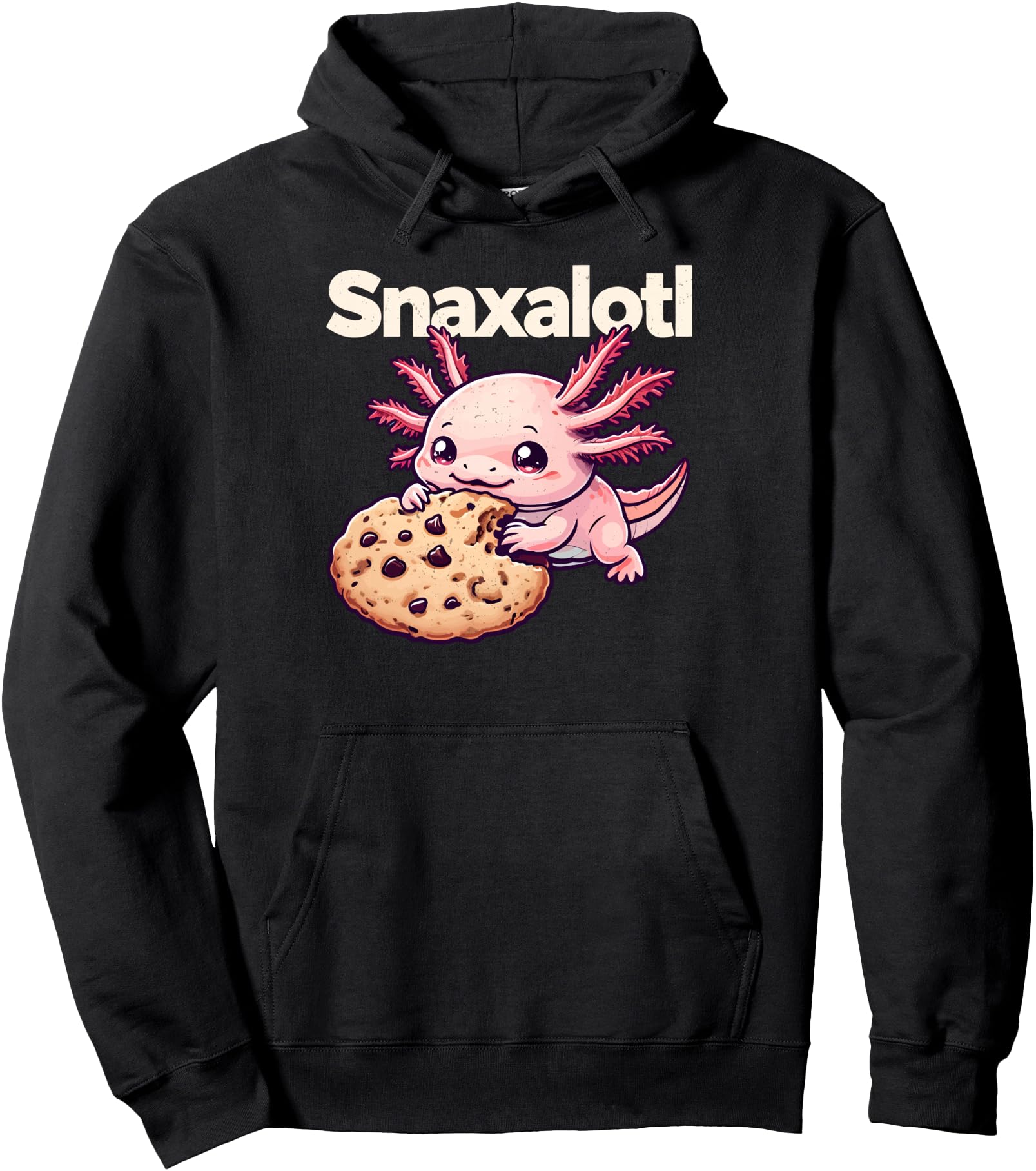 Funny Axolotl Snaxalotl Cookie Lover Axolotls Boys Girls Pullover Hoodie