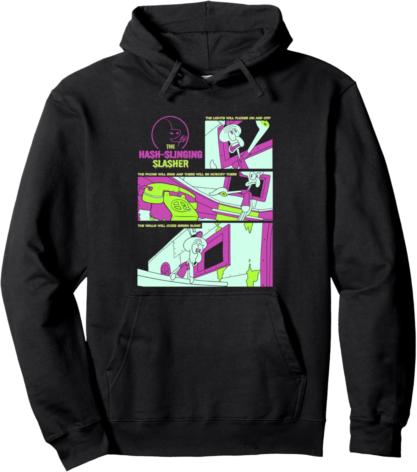 SpongeBob SquarePants The Hash-Slinging Slasher Signs Panels Pullover Hoodie