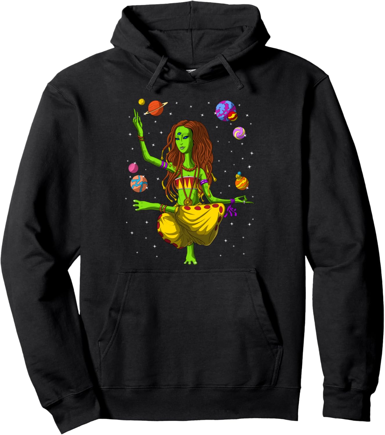 Alien Yoga Zen Meditation Spiritual Buddhist Yoga Lover Pullover Hoodie