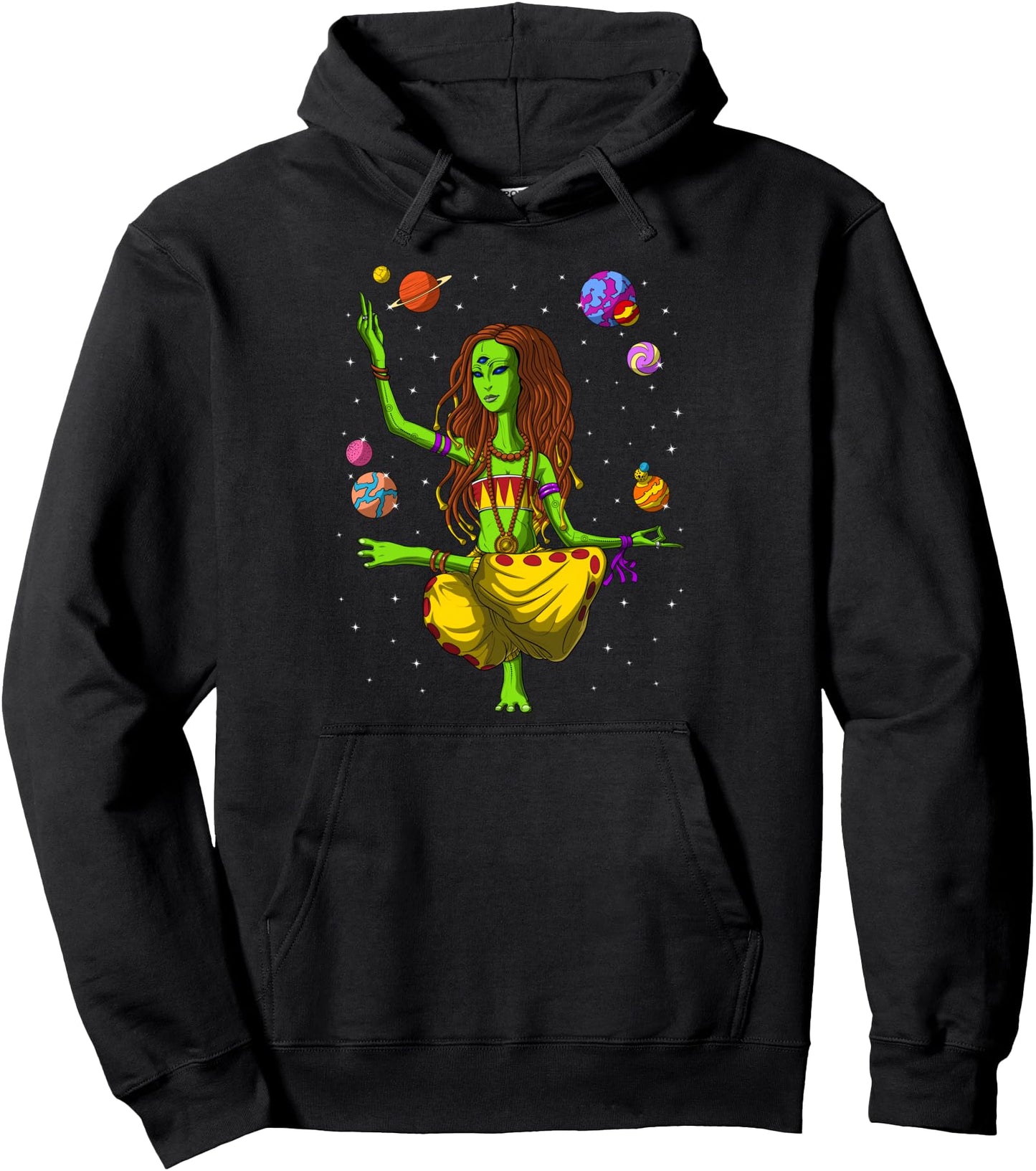 Alien Yoga Zen Meditation Spiritual Buddhist Yoga Lover Pullover Hoodie