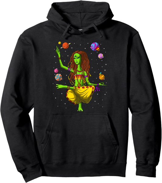 Alien Yoga Zen Meditation Spiritual Buddhist Yoga Lover Pullover Hoodie