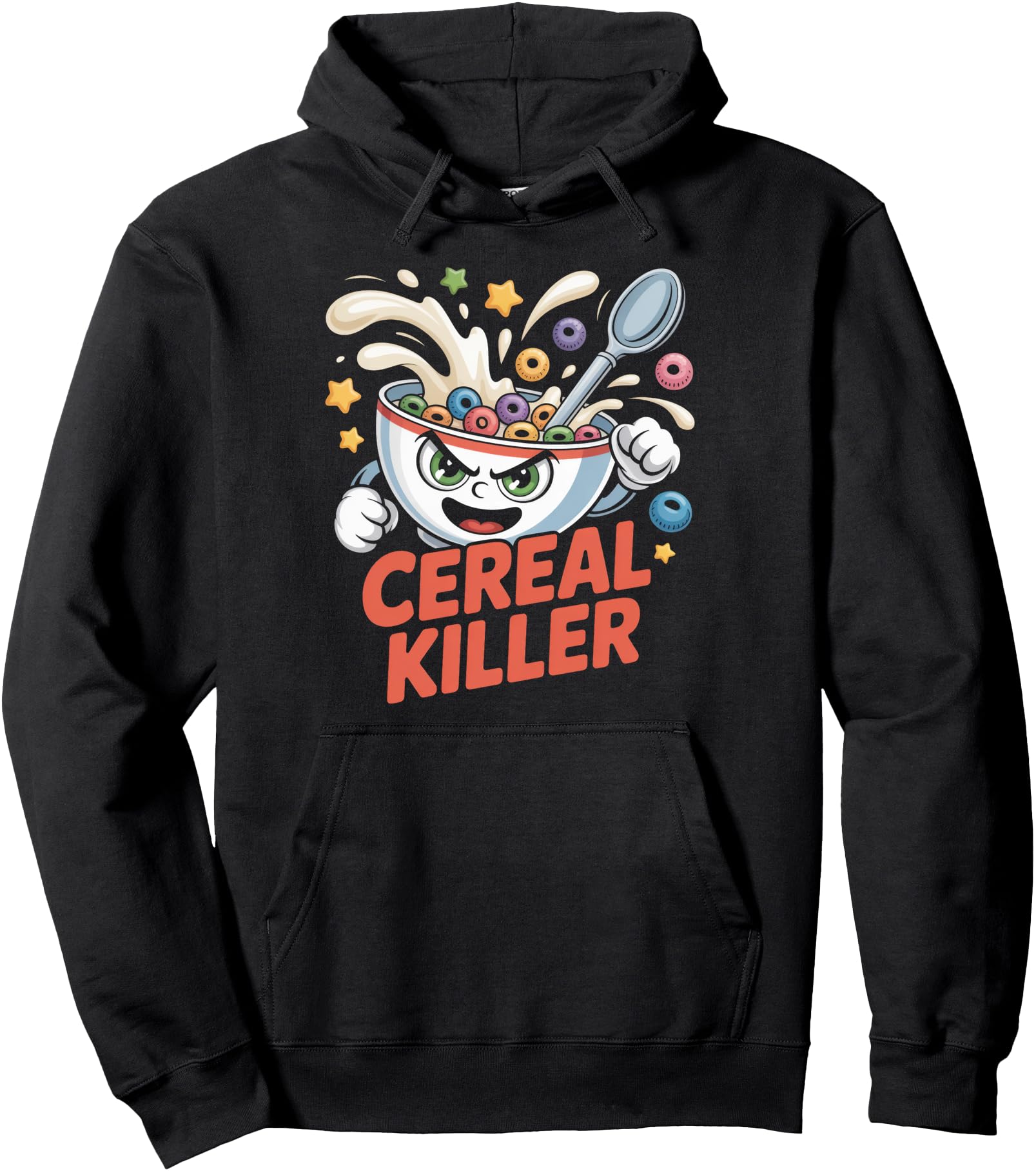 Cereal Killer Cartoon Bowl Funny Breakfast Pullover Hoodie