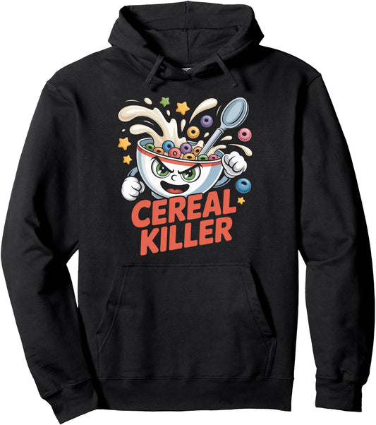 Cereal Killer Cartoon Bowl Funny Breakfast Pullover Hoodie