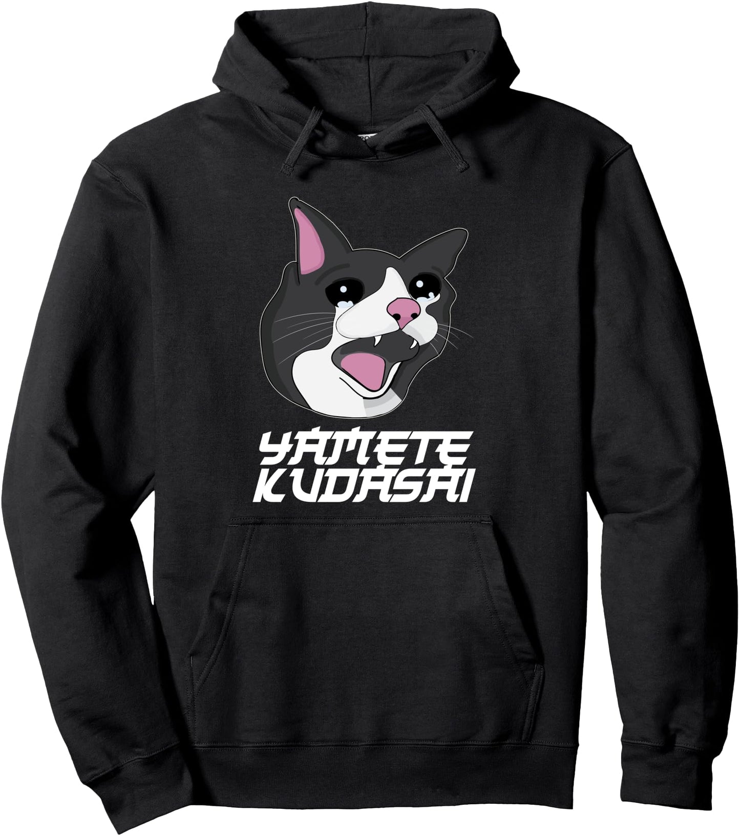 Yamete Kudasai Meme Crying Screaming Cat Yamero Japanese Pullover Hoodie