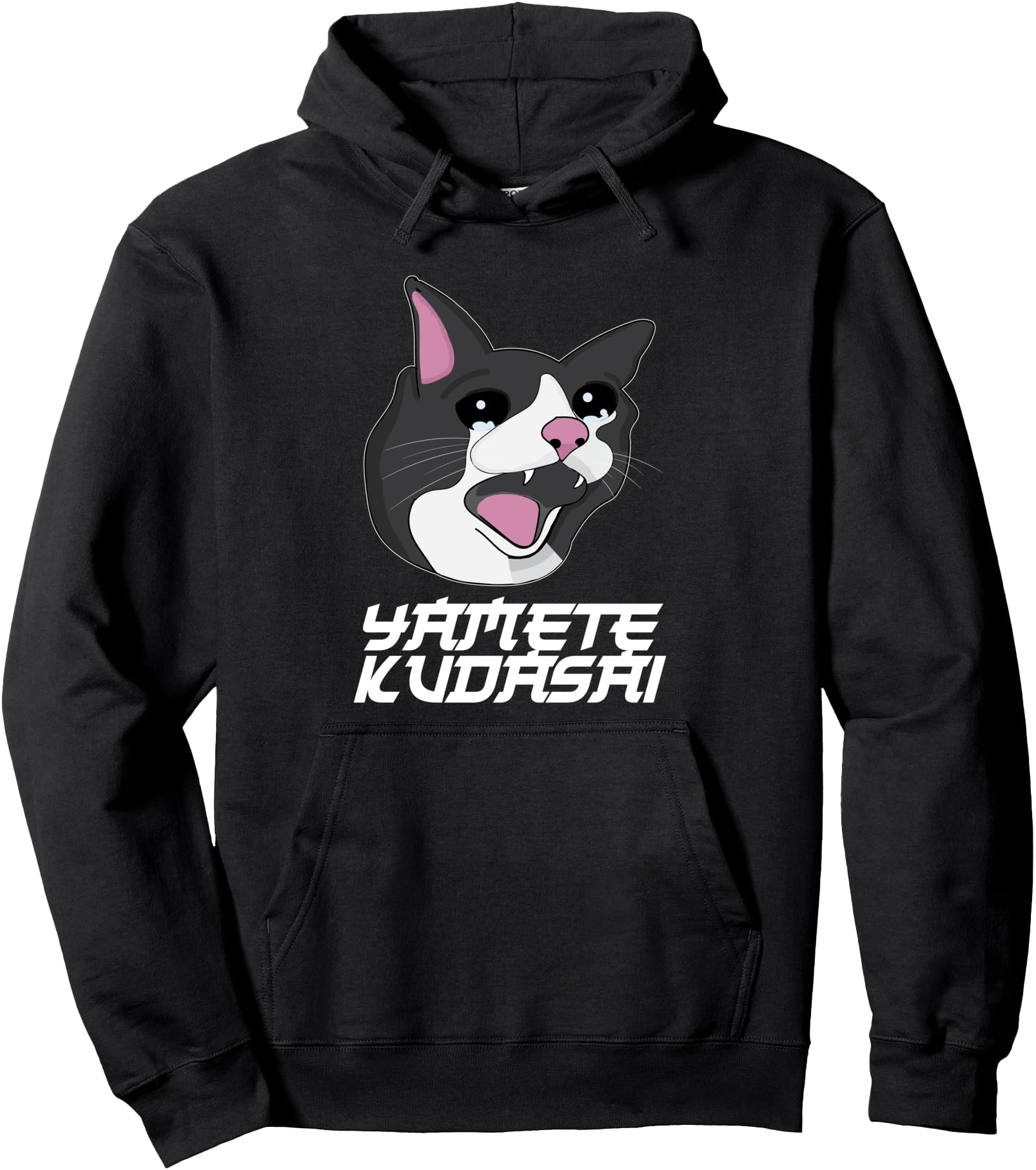 Yamete Kudasai Meme Crying Screaming Cat Yamero Japanese Pullover Hoodie