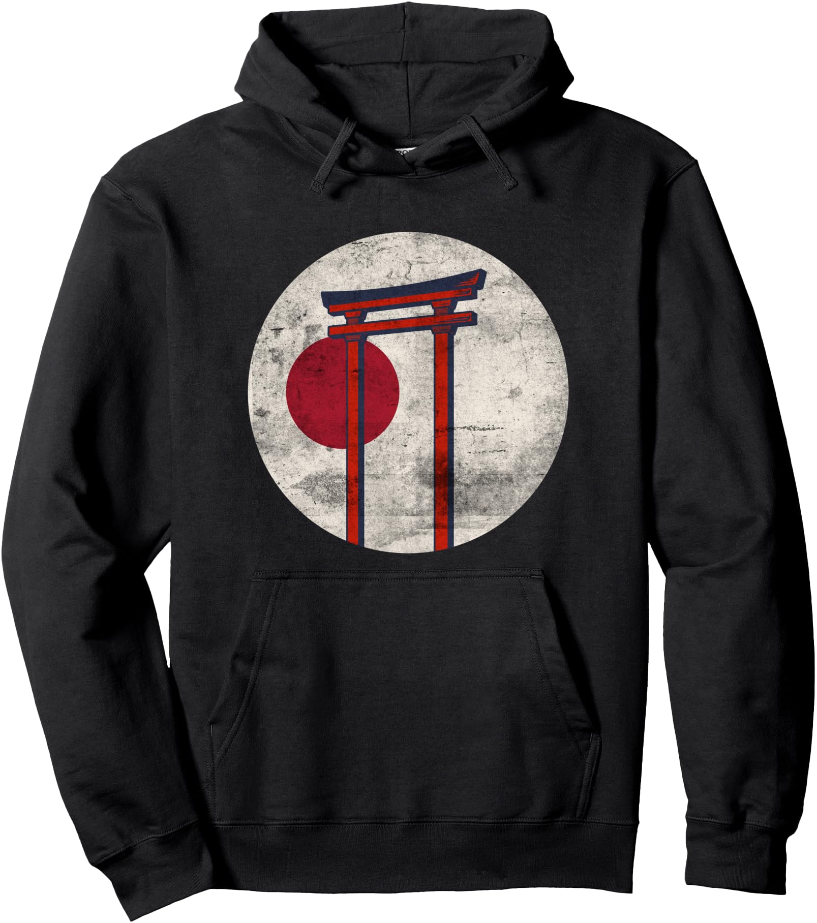 Distressed Torii Gate Rising Sun Japanese Gate 鳥居 Pullover Hoodie