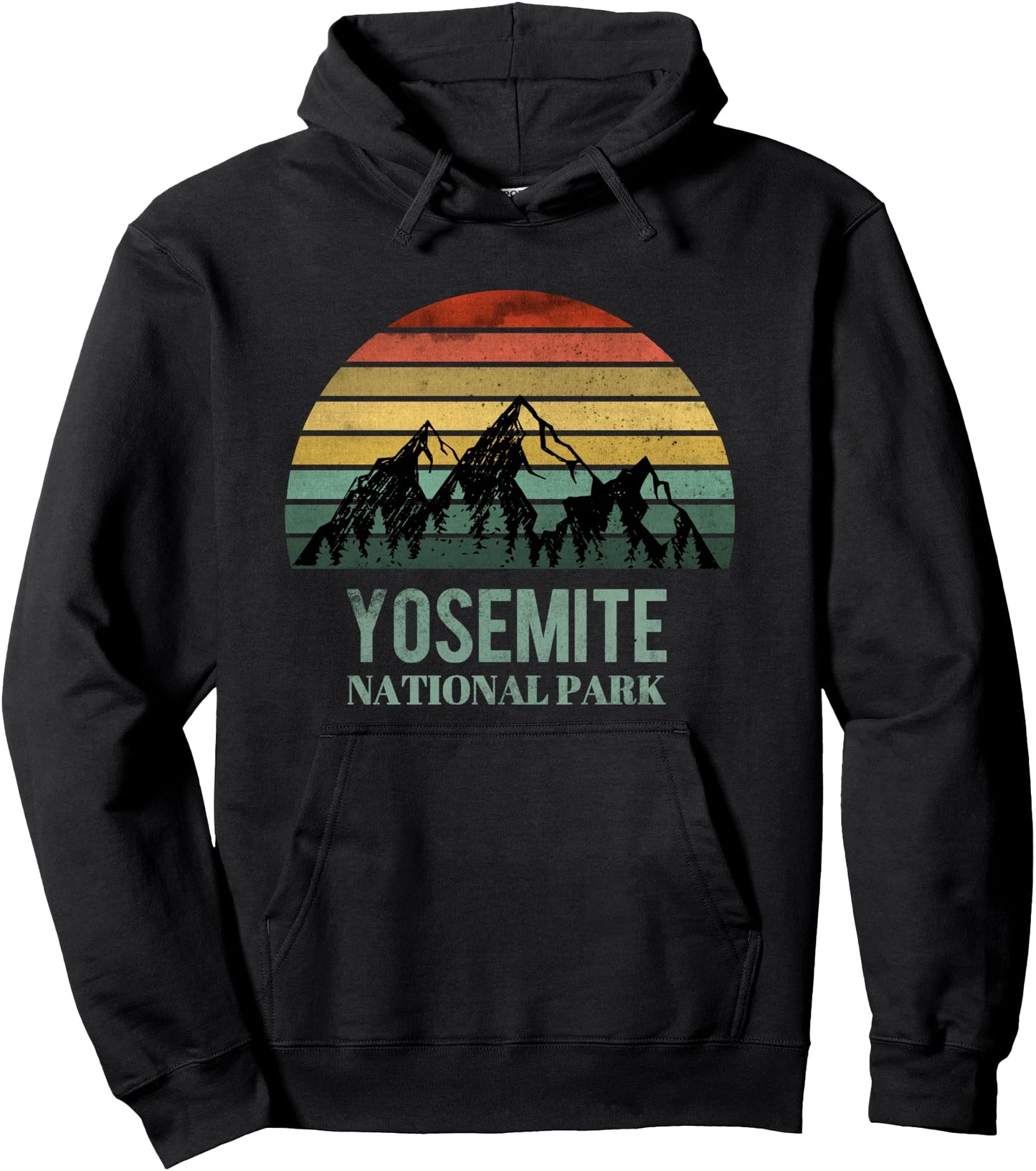 Vintage Retro Yosemite National Park Mountain California Pullover Hoodie