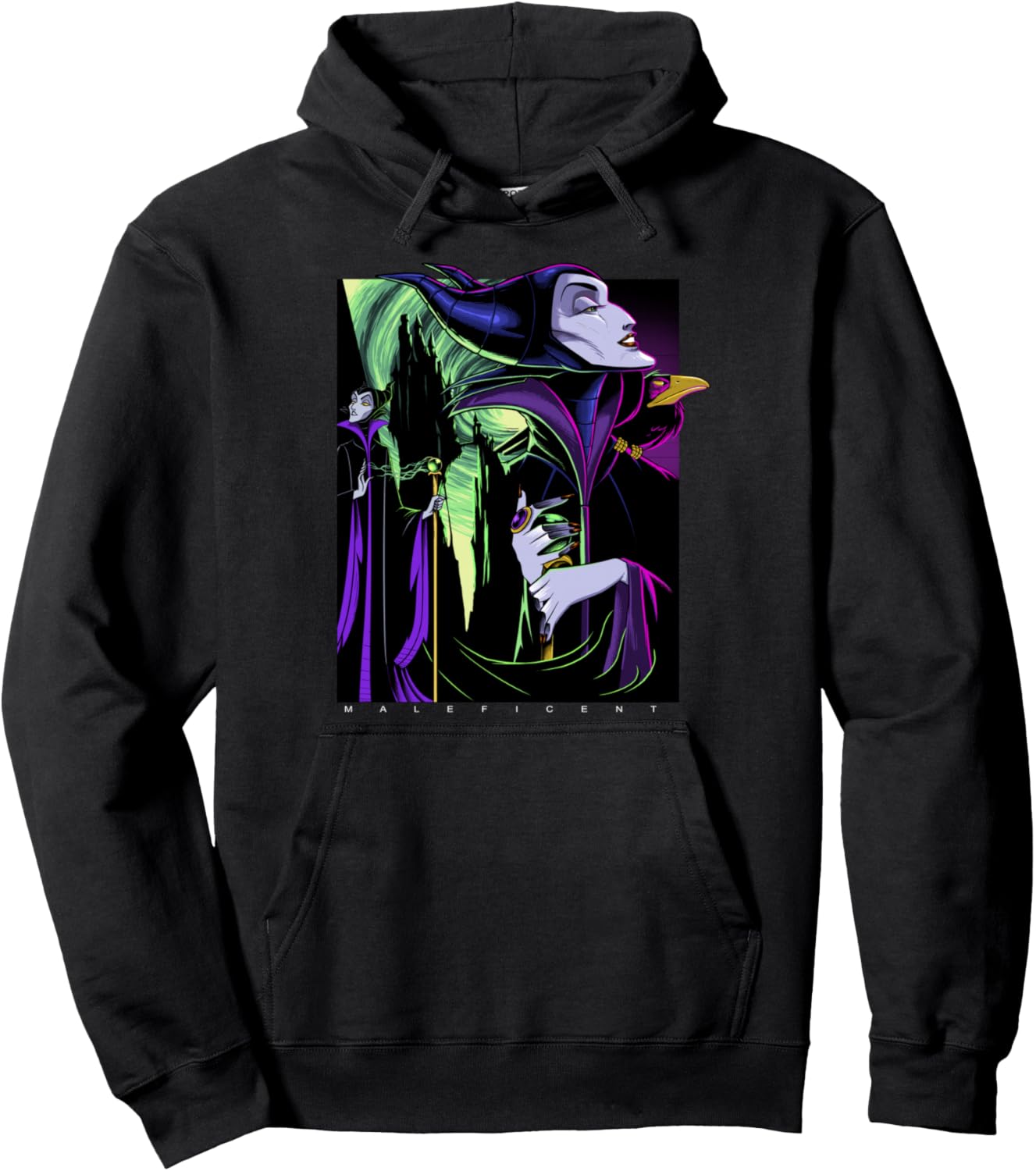 Disney Sleeping Beauty Maleficent Large Side Portrait Pullover Hoodie