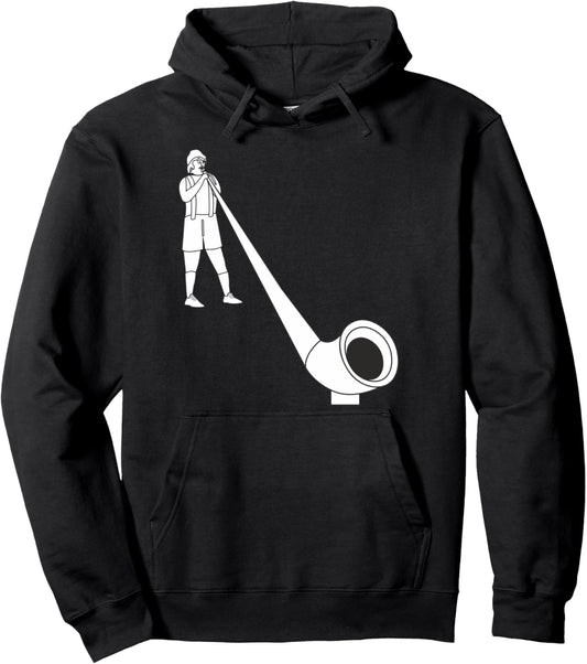 Alphorn Classical Music Musician Alphorn Blower Pullover Hoodie