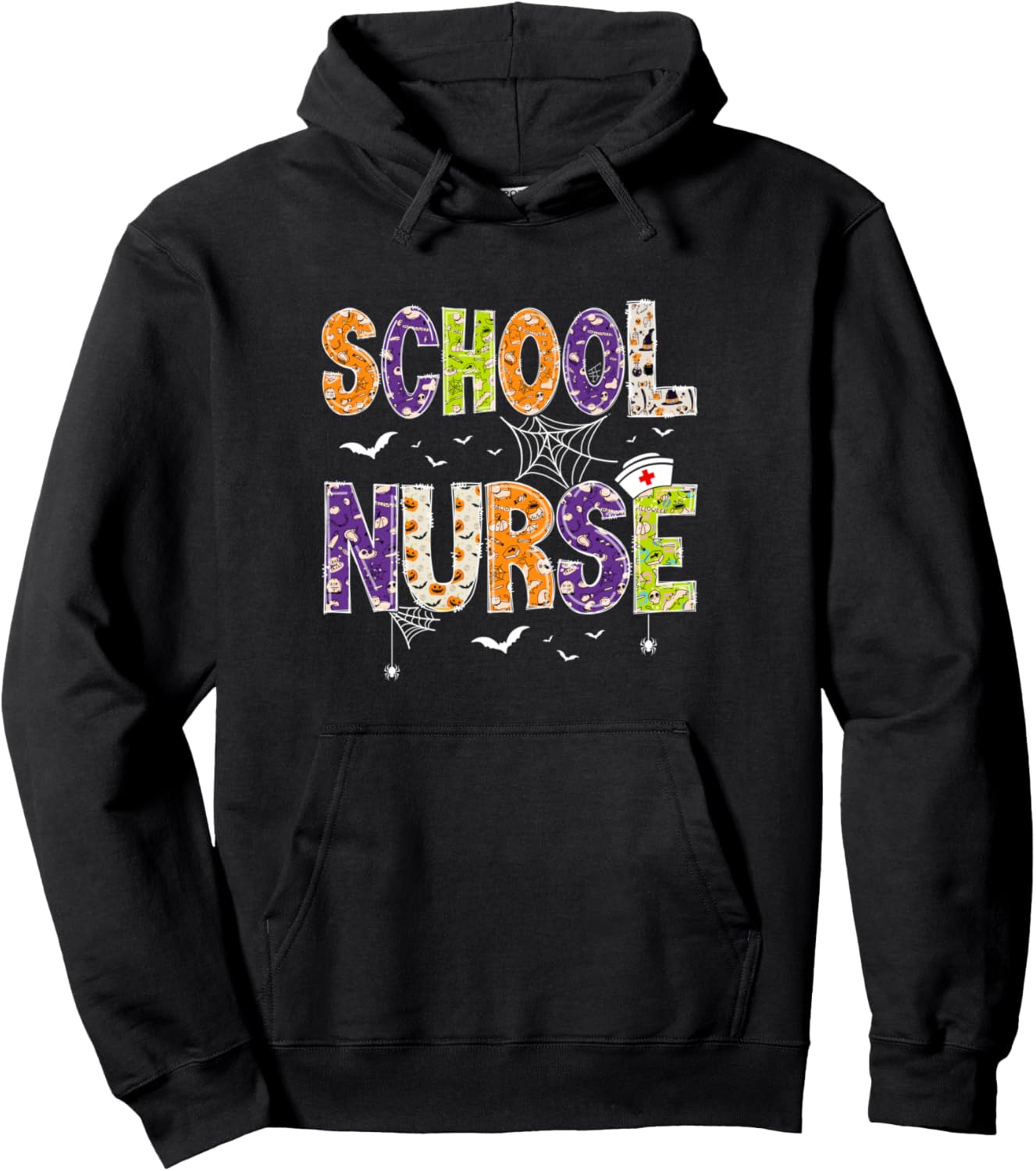 School nurse Halloween Nursing Cute Halloween Nurse Pattern Pullover Hoodie