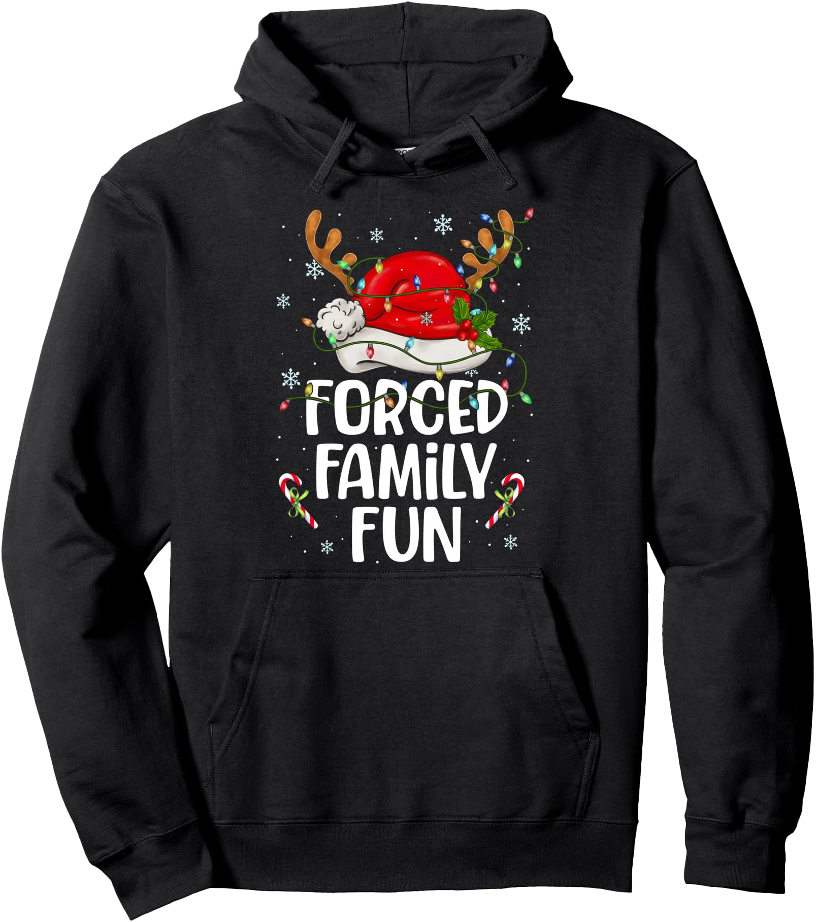 Forced Family Fun Sarcastic Christmas Funny Men Women Pullover Hoodie