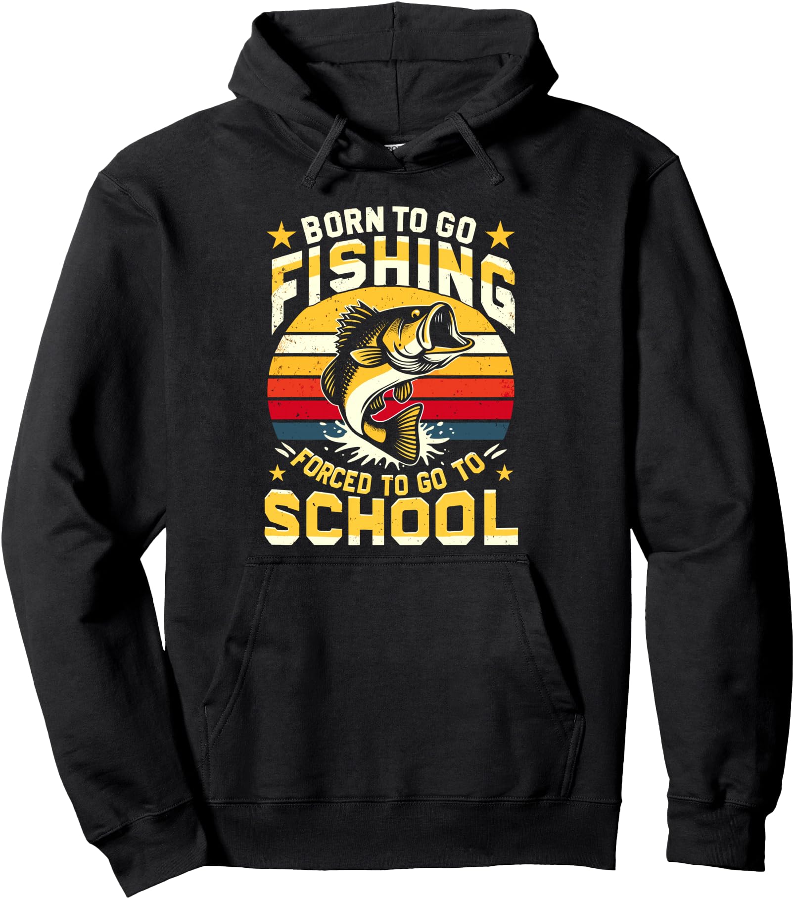 Born To Go Fishing, Funny Fishing Boys,, Girls & Teens Pullover Hoodie
