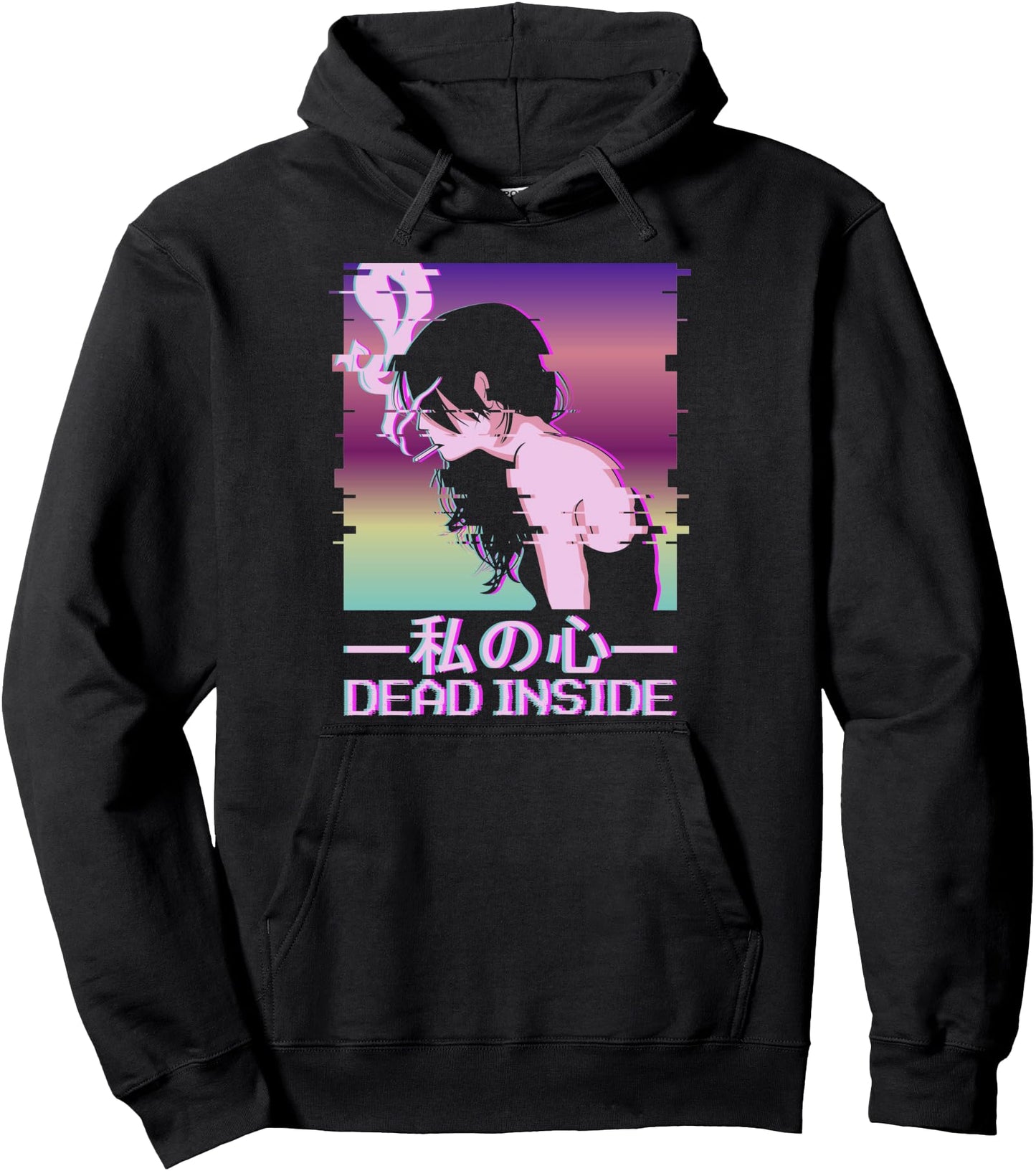Dead Inside Lofi Vaporwave Alt Indie Aesthetic Anime Girl Pullover Hoodie