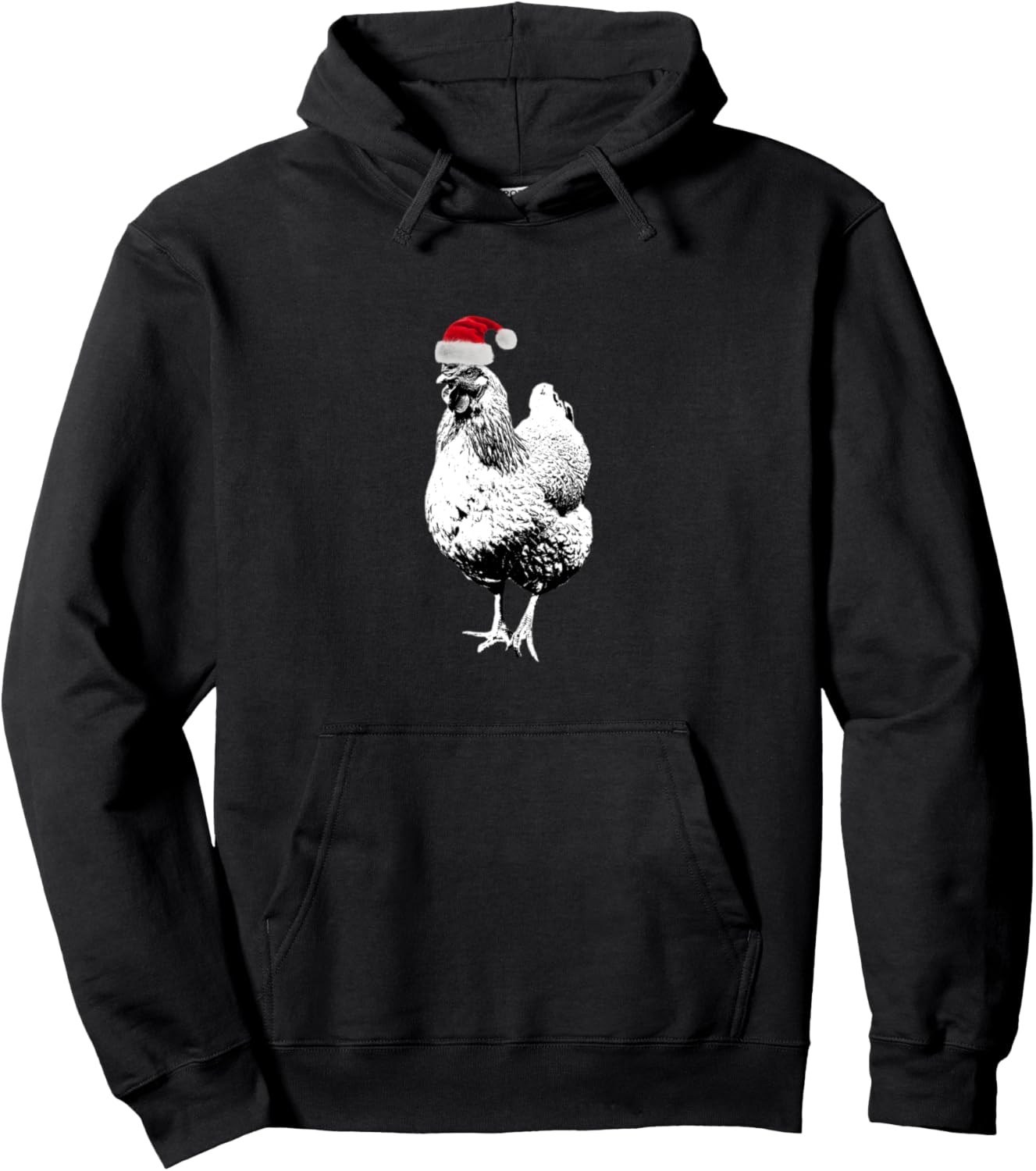 Chicken In Santa Hat Funny Christmas Xmas Pullover Hoodie