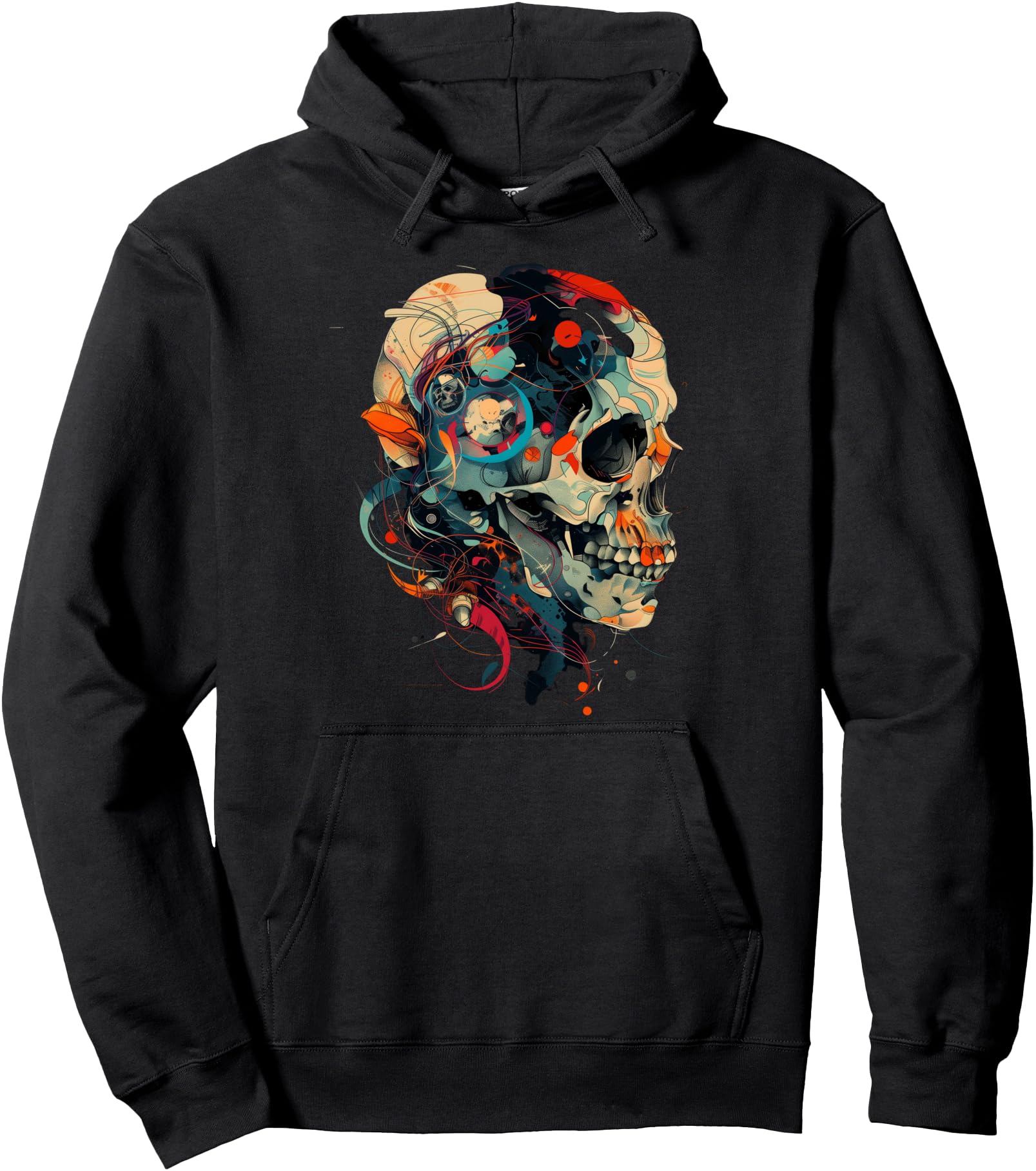 SKULL - Colourful Abstract Design Pullover Hoodie