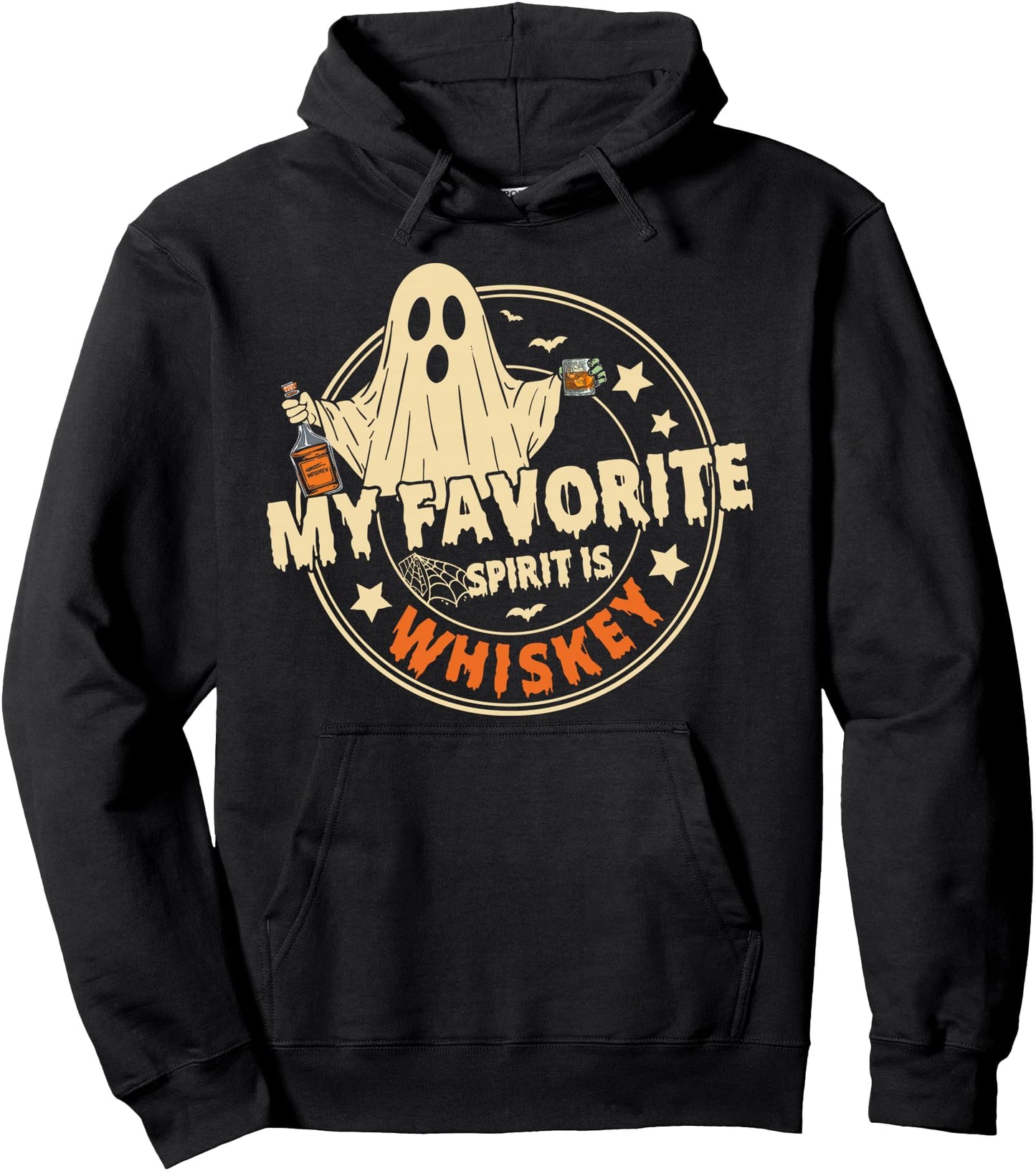 My Favorite Spirit Is Whiskey Halloween Cowboy Ghosts Pullover Hoodie