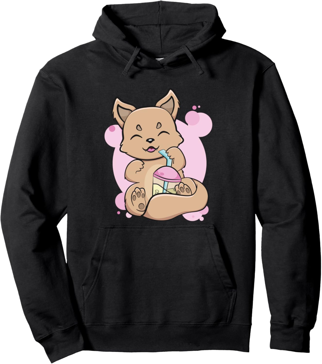 Dingo Boba Tea Bubble Strawberry Milk Otaku Anime Pullover Hoodie
