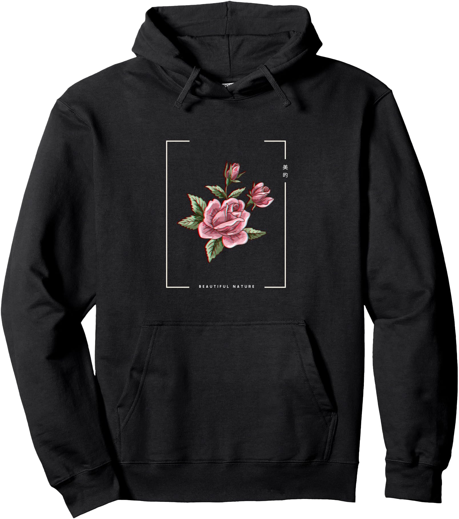 Japanese Aesthetic Vaporwave Nature Flower Glitch Anime Pullover Hoodie