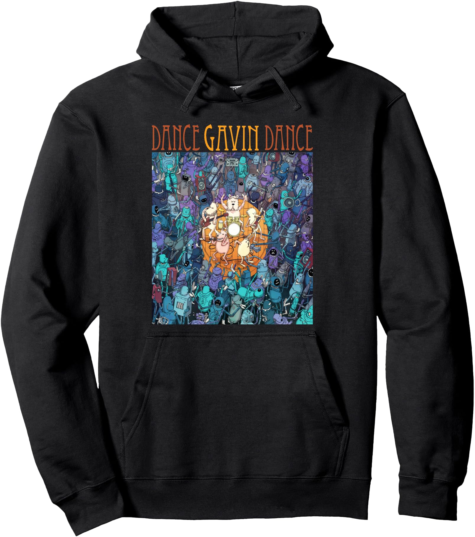 Dance Gavin Dance Merch Dance Gavin Dance Black Graphic Pullover Hoodie - Women's Unisex-Adults Size M