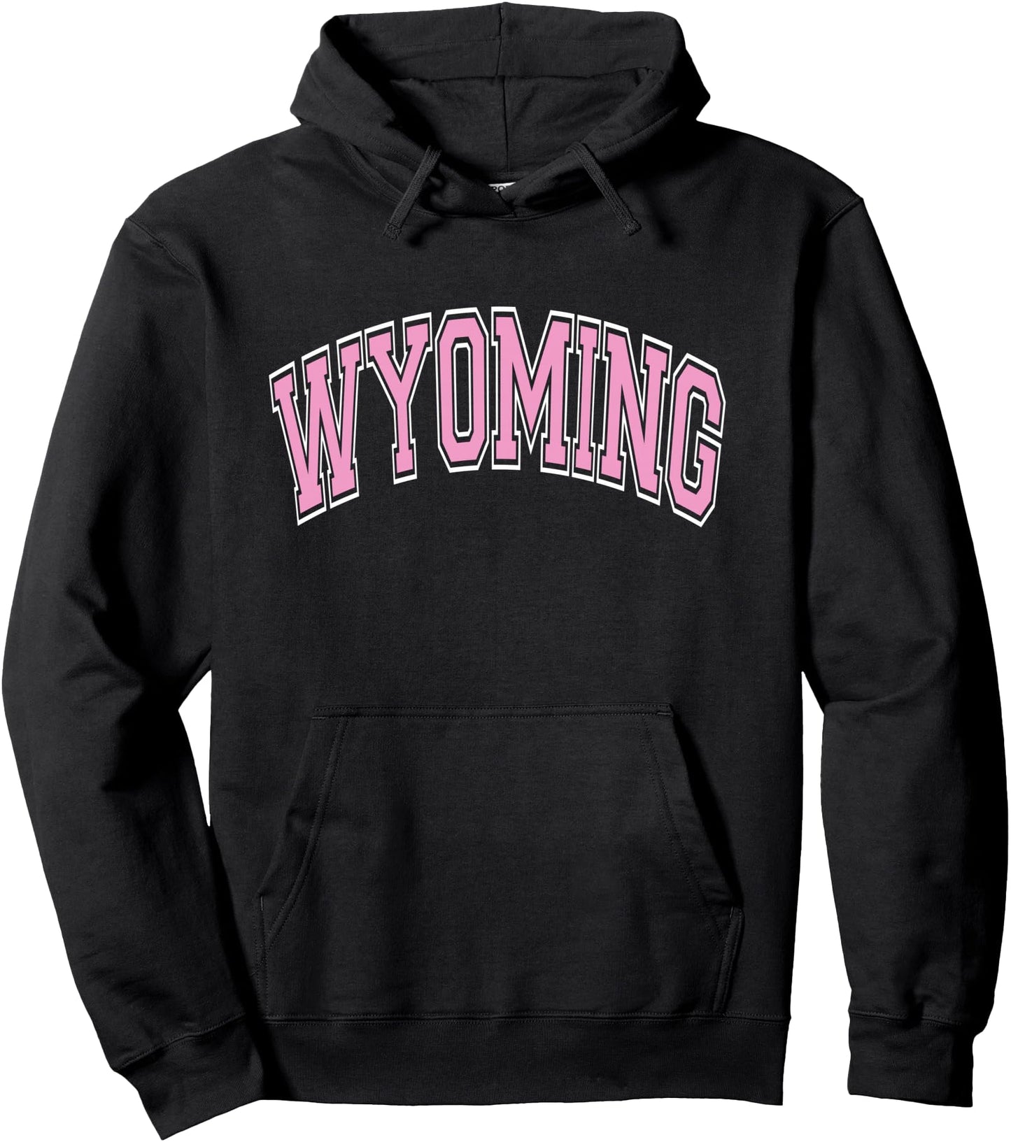 Wyoming Arched Pink Text Pullover Hoodie