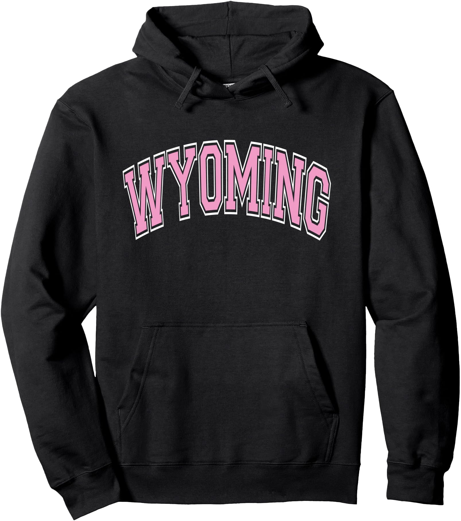 Wyoming Arched Pink Text Pullover Hoodie