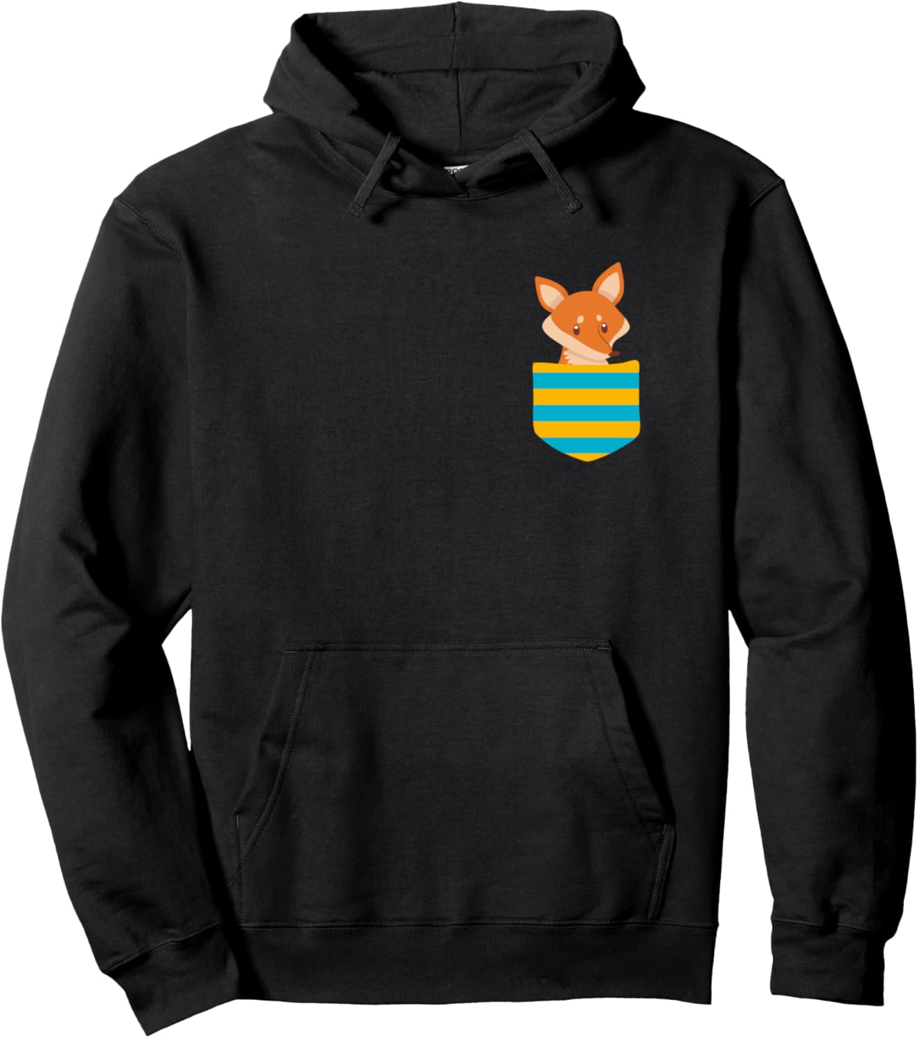 Baby fox logo in the chest pocket, cute and cuddly anime Pullover Hoodie