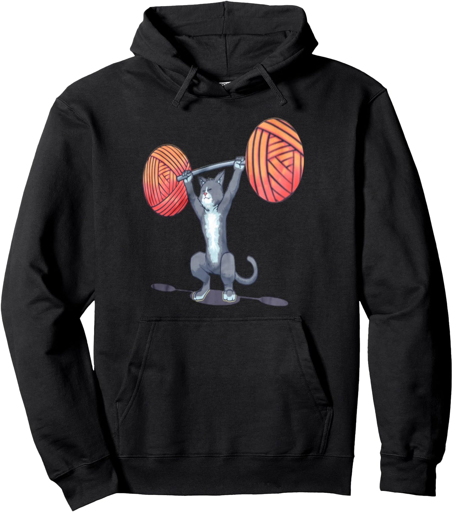 Olympic Snatch Tuxedo Cat Weightlifting Bodybuilding Fitness Pullover Hoodie