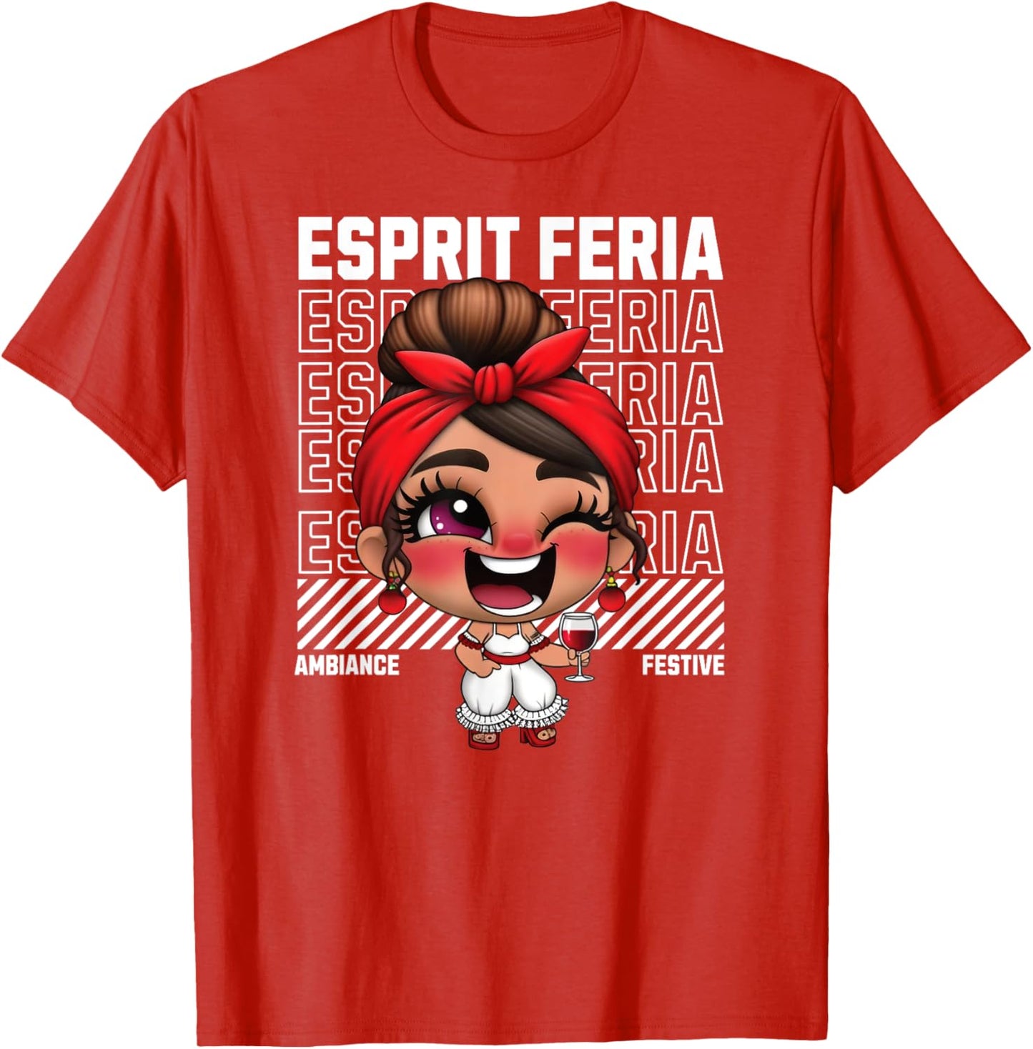 Feria Fiestas Red Wine Basque Country Aperitif Chibi woman