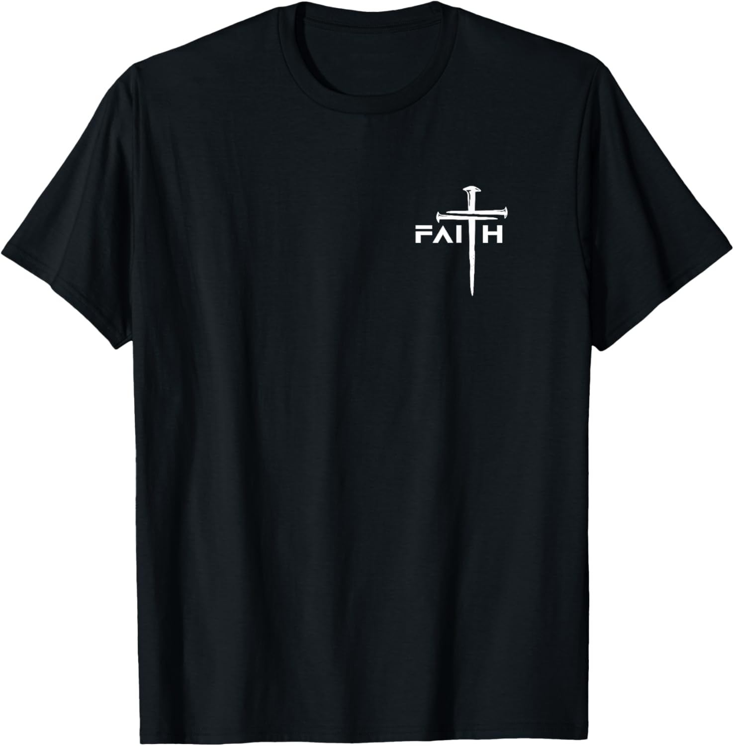 Christian Minimalist Religious Christ Faith and Nail Cross T-Shirt