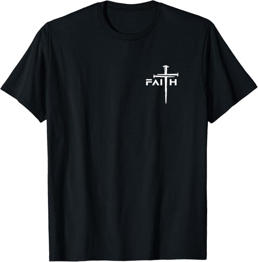 Christian Minimalist Religious Christ Faith and Nail Cross T-Shirt