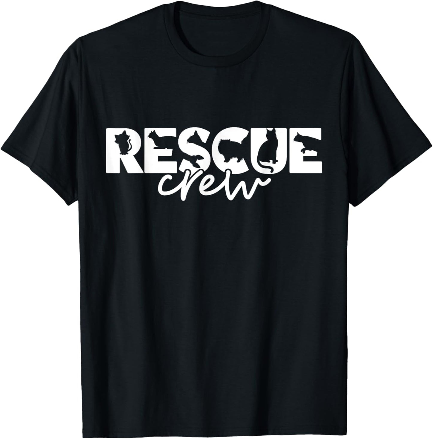 Cat Rescue Crew Shirt Kitten Lovers Adoption Foster Pet Team Men Women Girls Kids T-Shirt