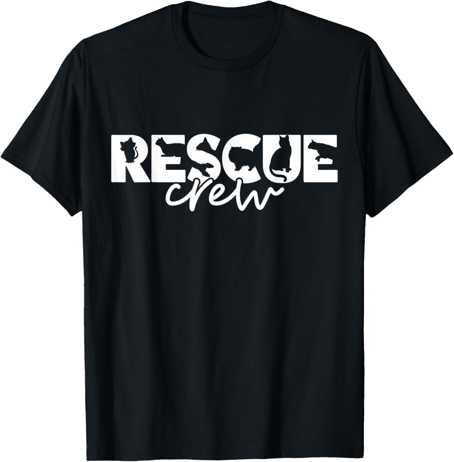 Cat Rescue Crew Shirt Kitten Lovers Adoption Foster Pet Team Men Women Girls Kids T-Shirt
