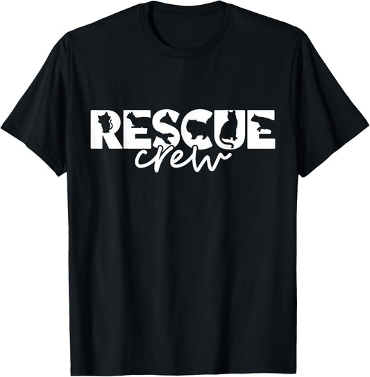 Cat Rescue Crew Shirt Kitten Lovers Adoption Foster Pet Team Men Women Girls Kids T-Shirt