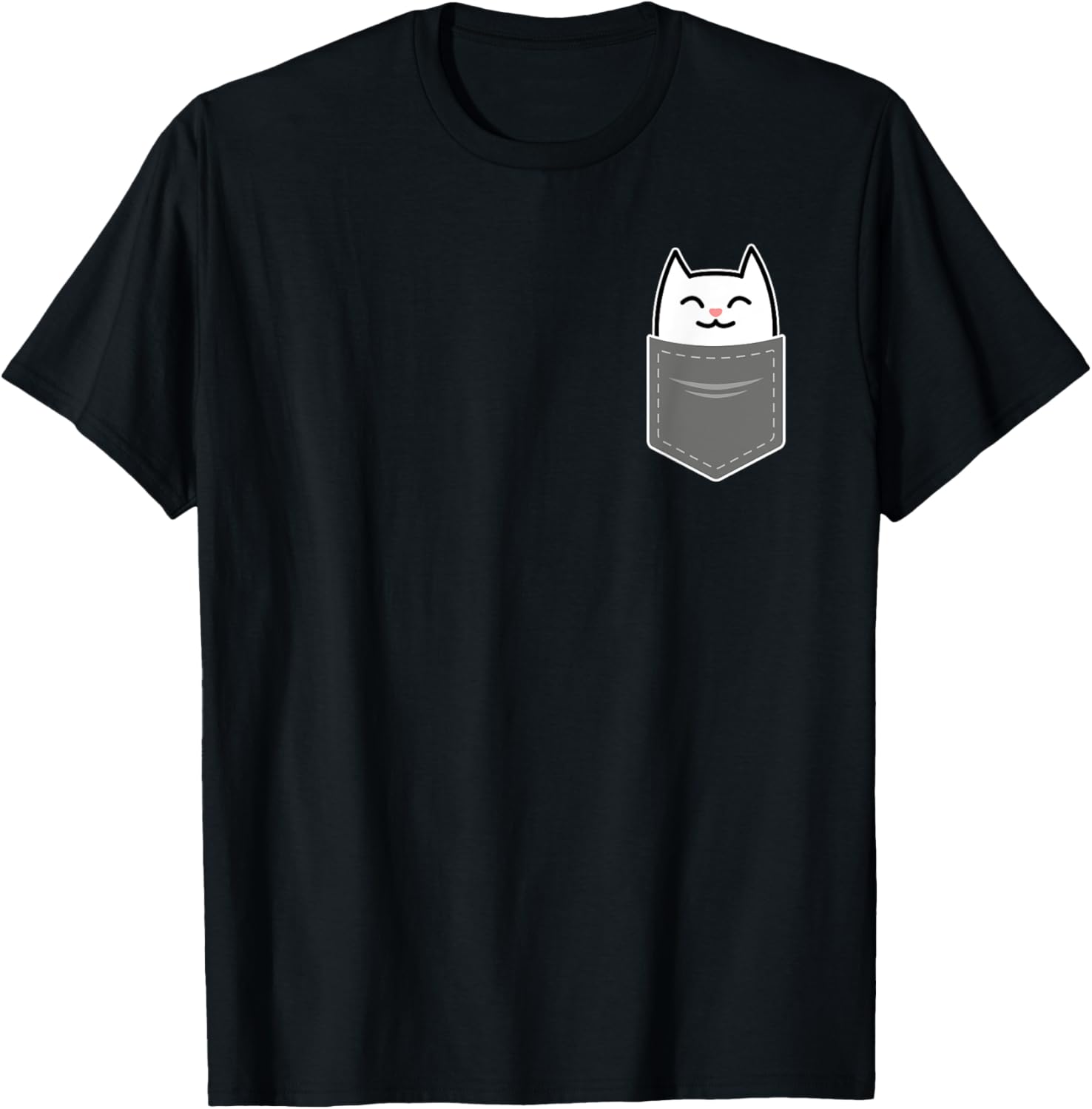 Cat in pocket Funny Animal Pet Lovers T-Shirt for Men Women Kids