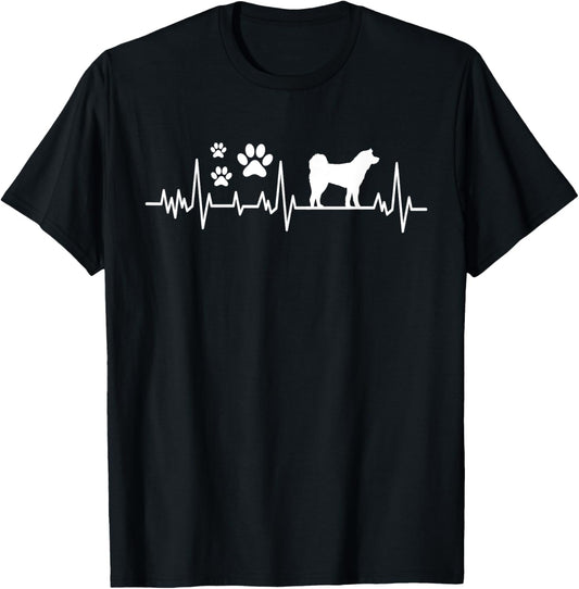 Akita Heartbeat - Dog Lover Animal Pet Owner T-Shirt