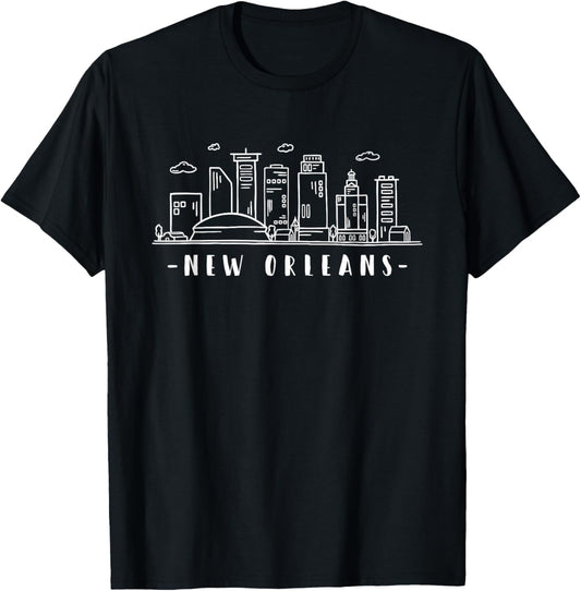 America Louisiana New Orleans Skyline Silhouette T-Shirt
