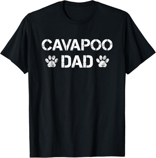 Cavapoo Dad Dog Paw Quote Men T-Shirt