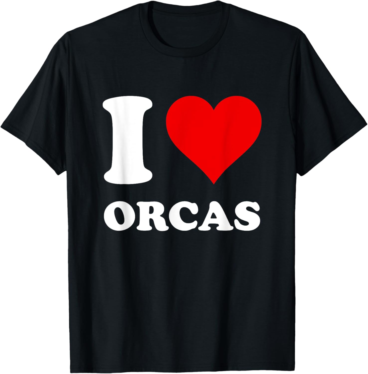 Red Heart I Love Orcas T-Shirt