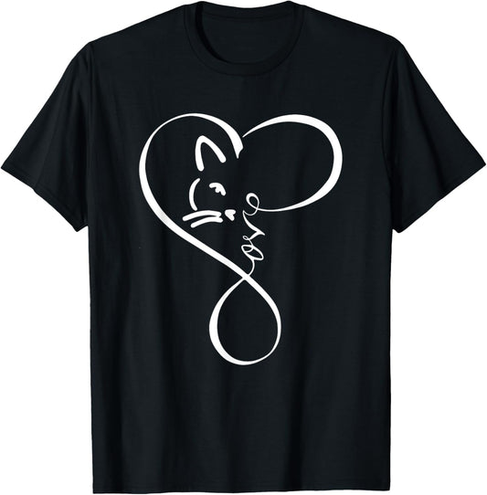 Cat Funny Cat For Kids Cute Heartbeat Cat Lover For Girls T-Shirt