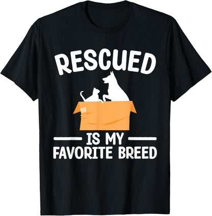 Animal Rescue Art For Men Women Dog Cat Pet Rescuer Lover T-Shirt