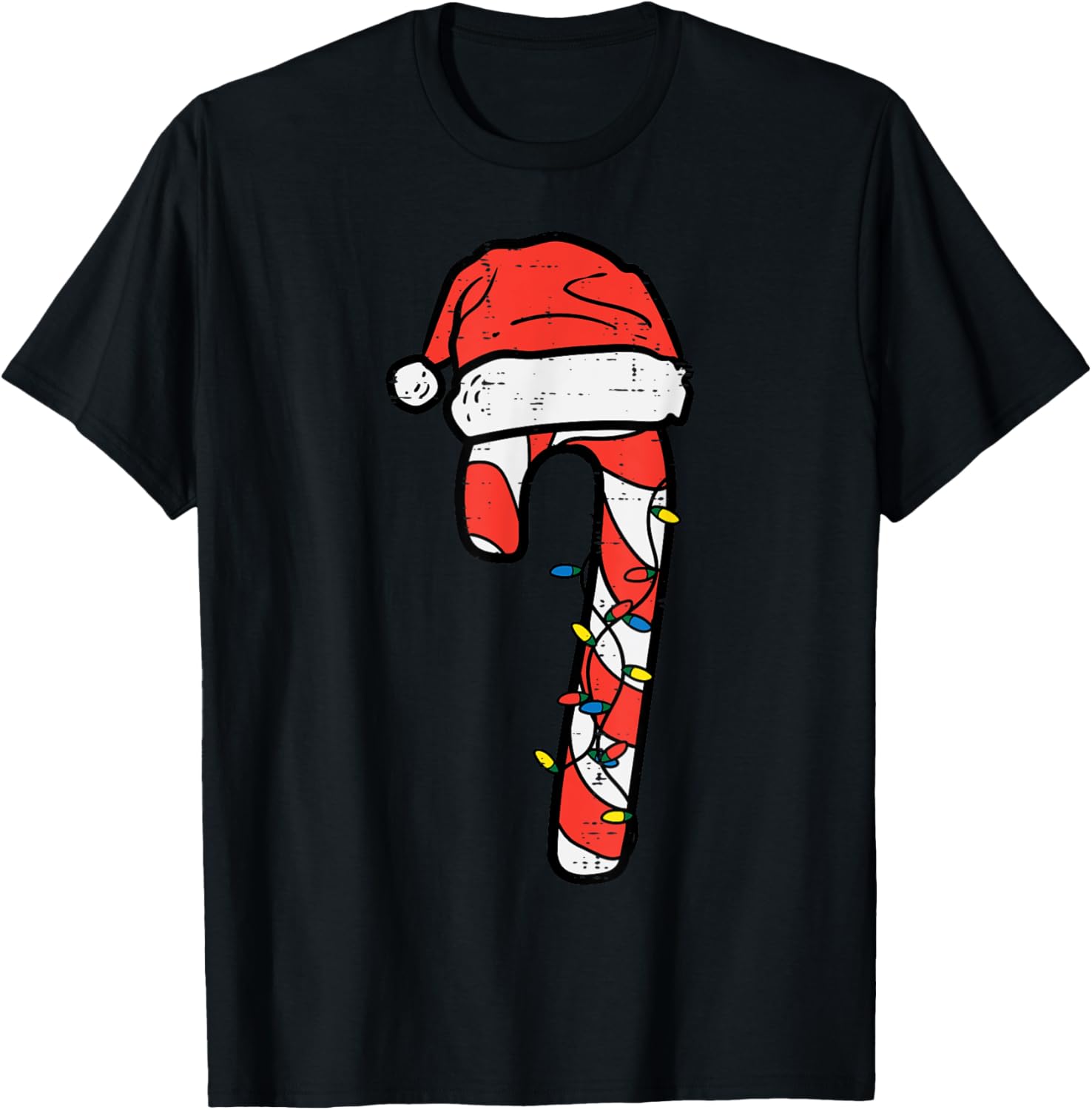 Christmas Candy Cane Santa Xmas Kids Toddler Youth Women Men T-Shirt