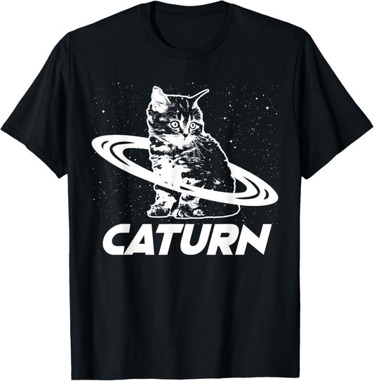 Caturn Saturn Space Cat T-Shirt
