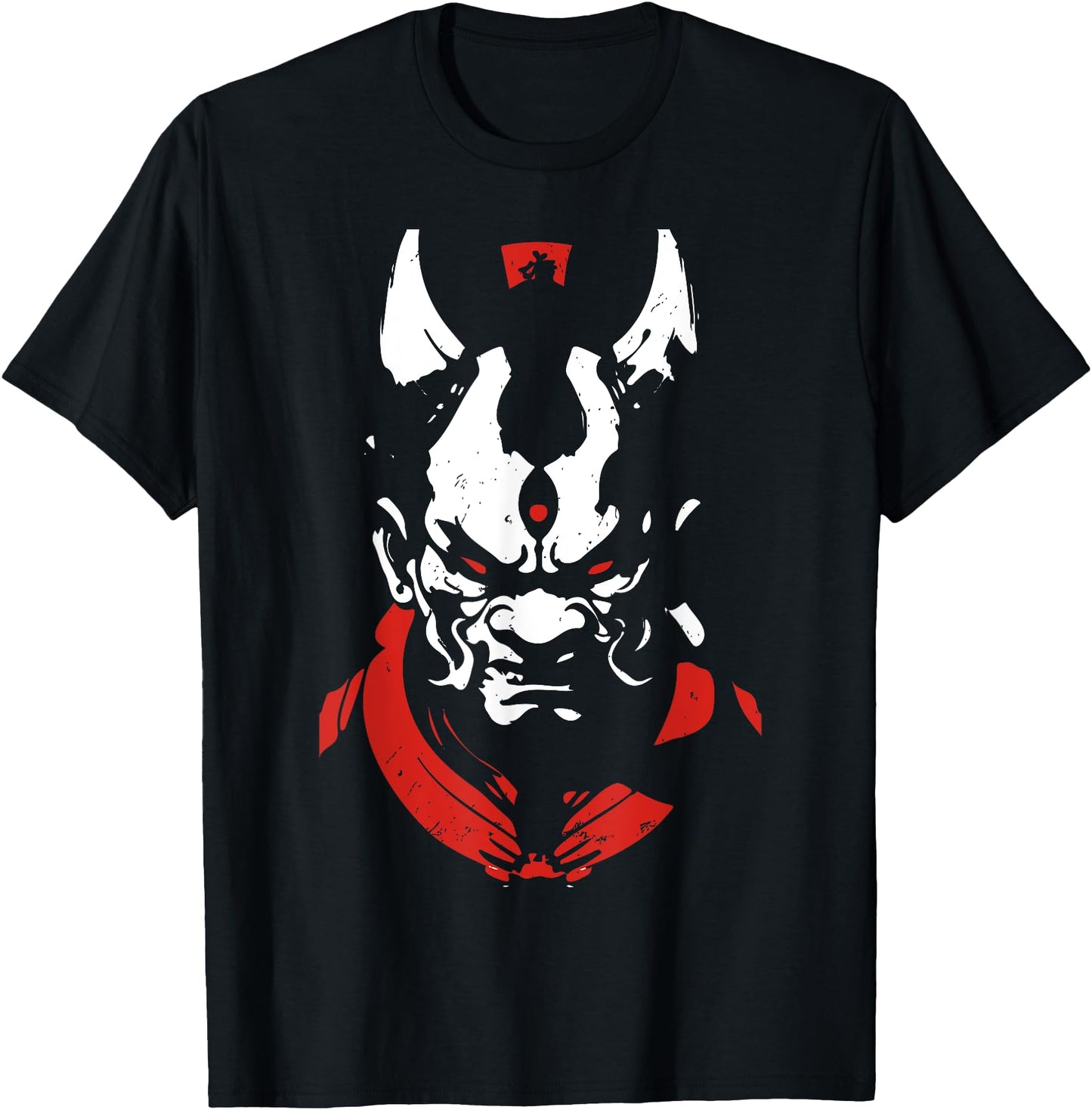 Samurai Oni Mask Anime: Red & White Kanji Aka to Shiro