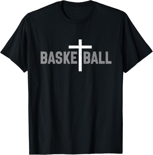 Christian Basketball Cross Men Boys Graphic T-Shirt