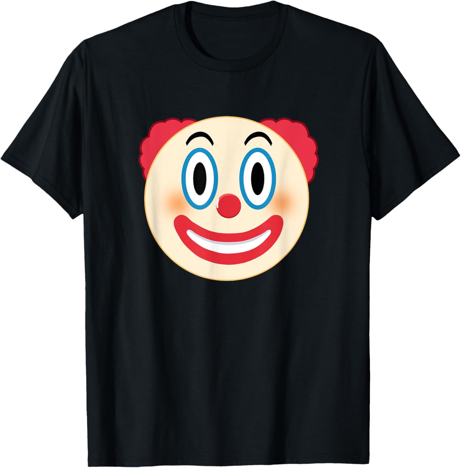 Miftees Unisex-Adult Cartoon Clown Face T-Shirt, Black, Small, Short Sleeve